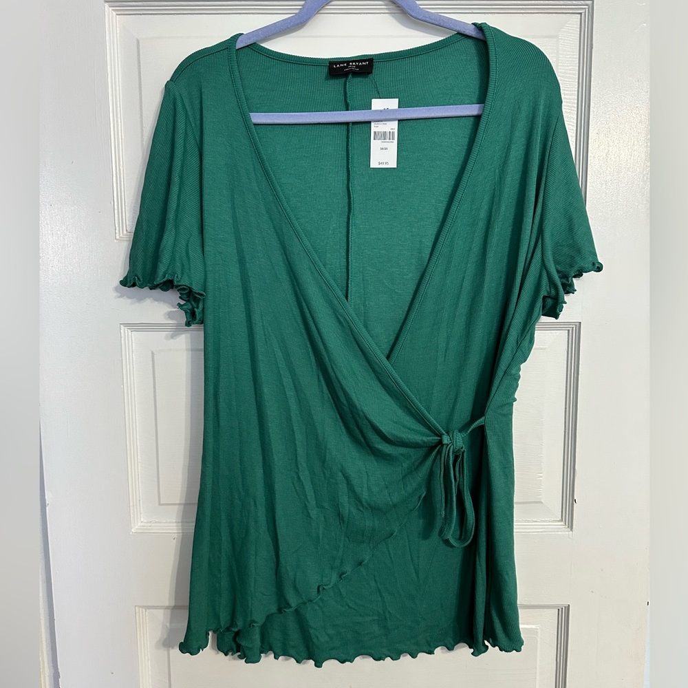 Lane Bryant Green Wrap Top -Size 18/20 - NWT